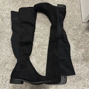 Black over the knee suede boots